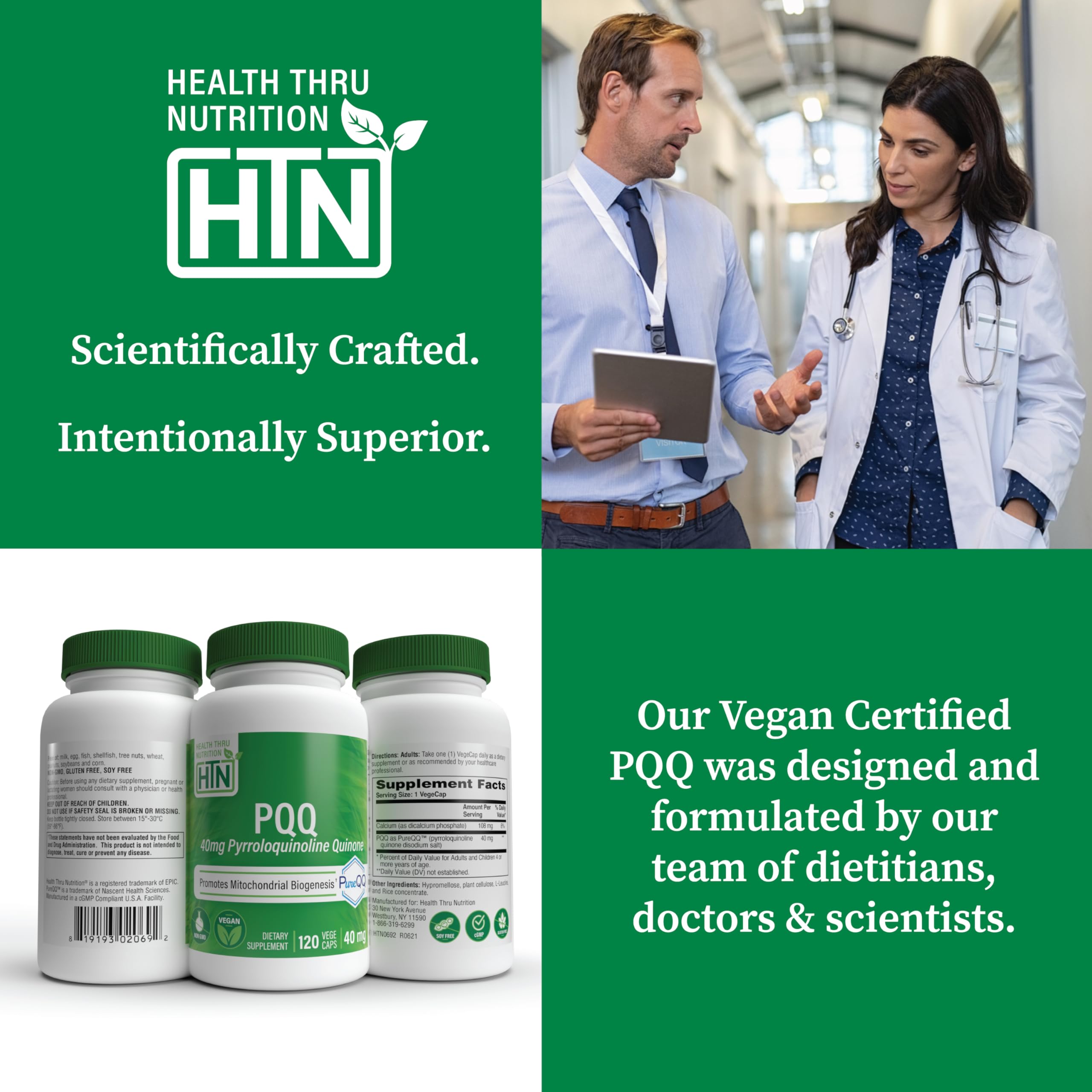 Health Thru Nutrition frasco en mano simulando consumo diario, conveniente
