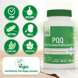 Health Thru Nutrition polvo interior de PQQ mostrando pureza