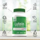 Health Thru Nutrition softgels en la mano para comparar tamaño y cantidad