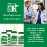 Health Thru Nutrition suplemento en cocina con comida para mostrar toma junto a grasas