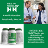 Health Thru Nutrition Ultra-Betic junto a alimentos de desayuno, sugiere toma con comida