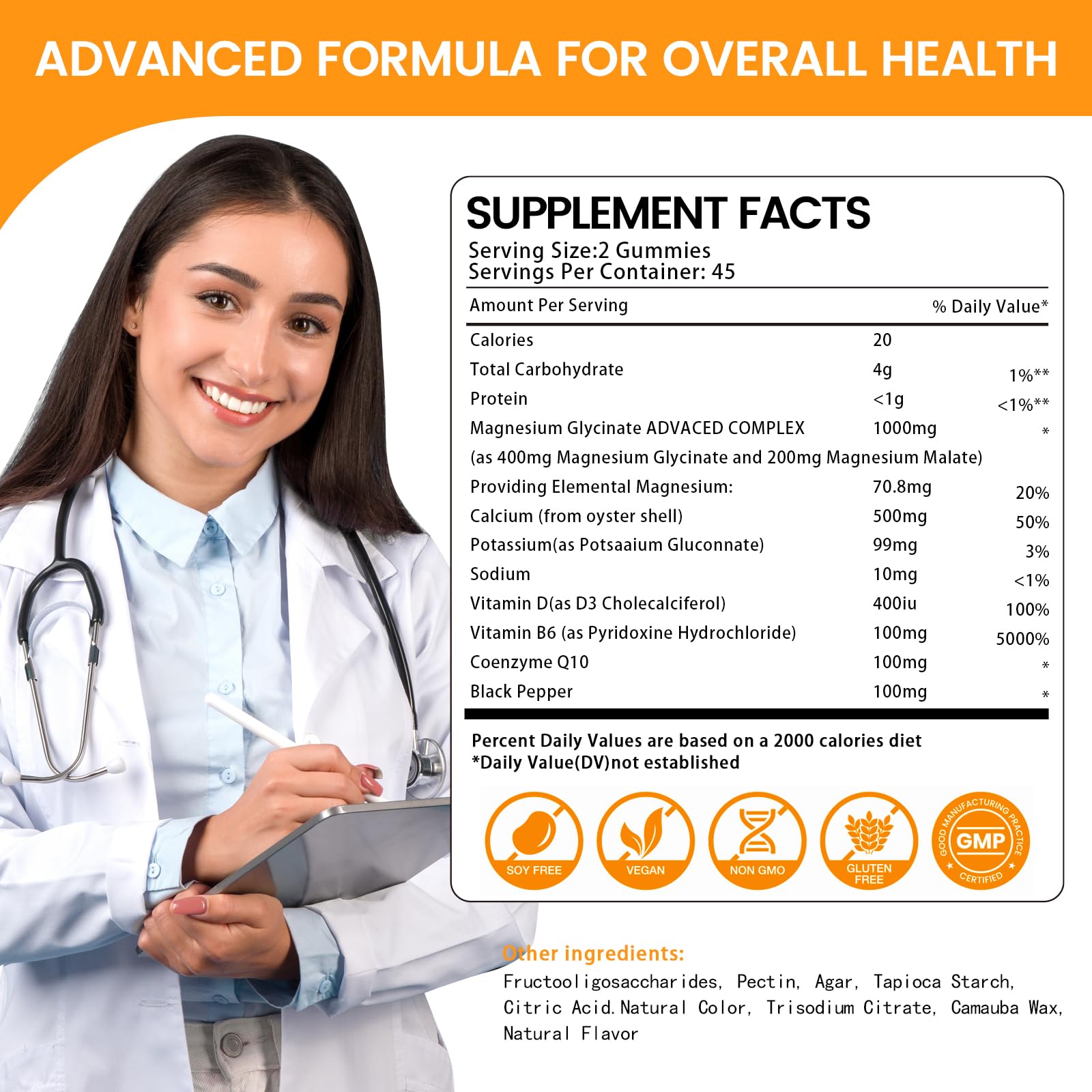 Health4All ingredientes alineados: magnesio, vitamina D, B6, coenzima Q10