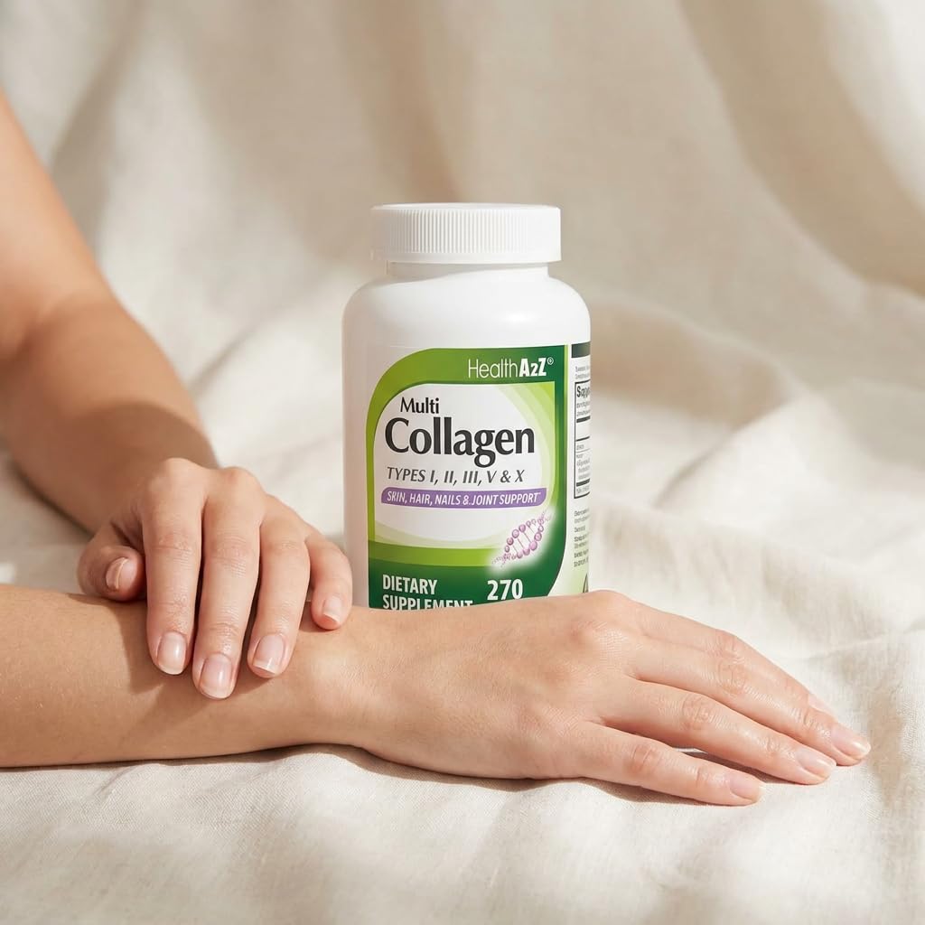 HealthA2Z botella abierta con cápsulas alrededor para visual de contenido