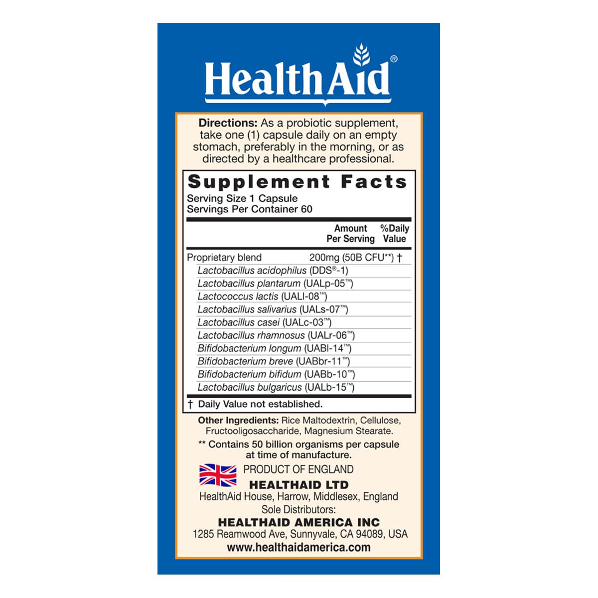 Primer plano de cápsula HealthAid ImmuProbio destacando textura y sello vegano para confianza