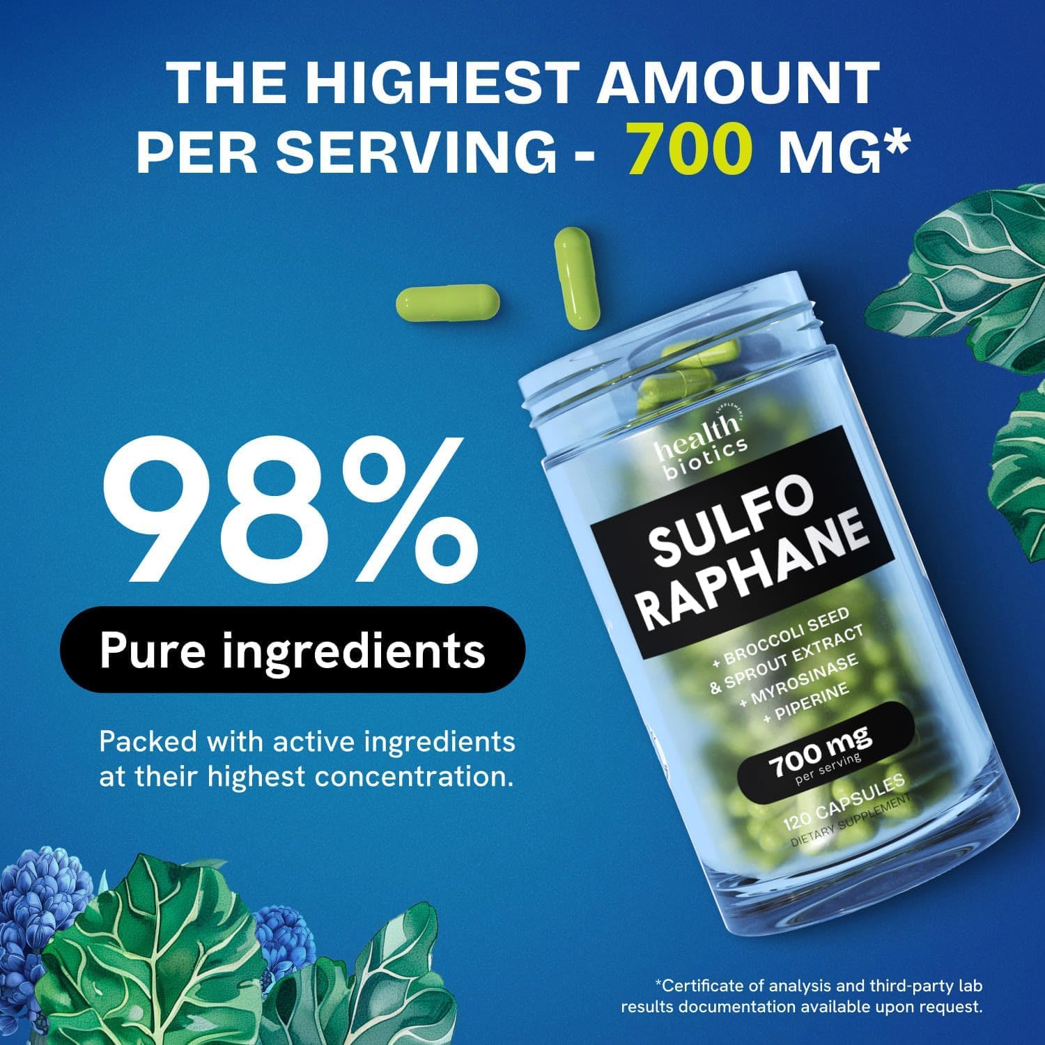 Healthbiotics cápsulas en mano para visualizar tamaño y dosificación práctica