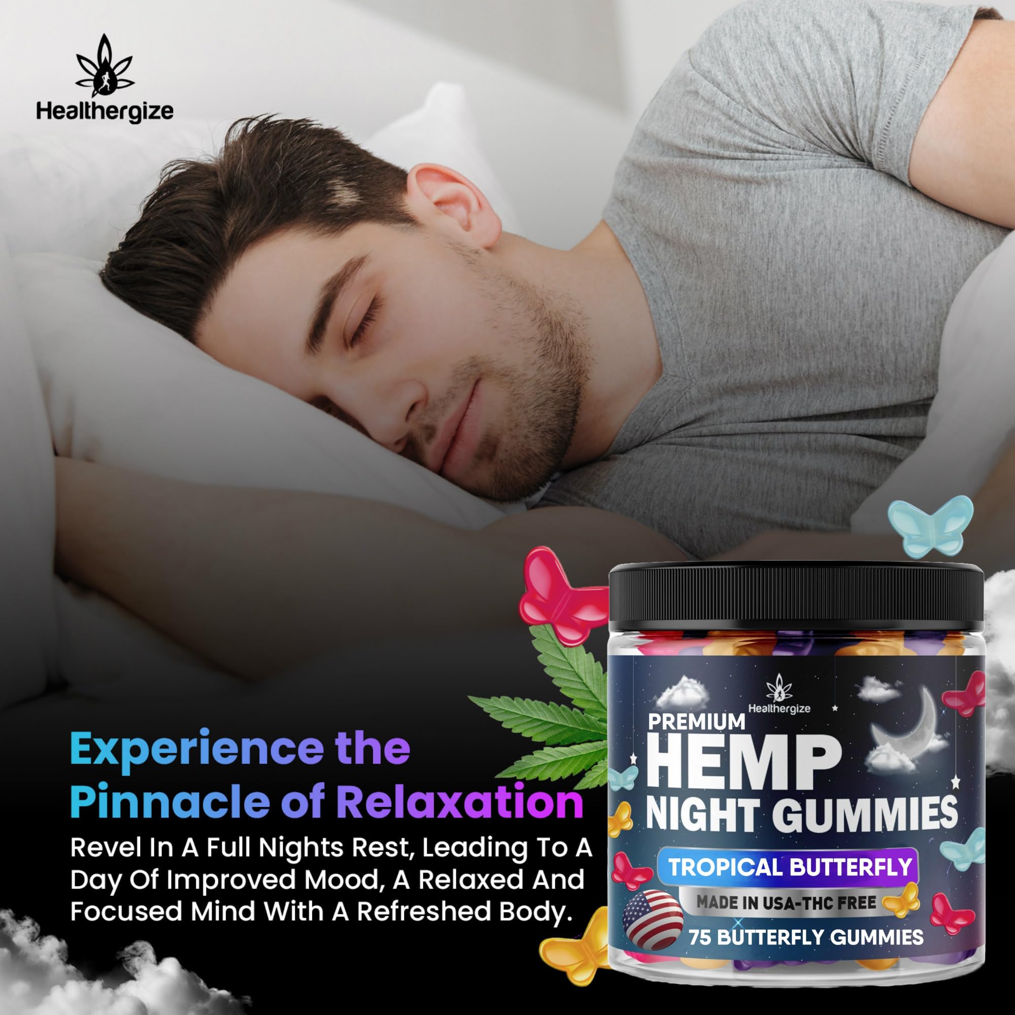 Detalle de textura de osito Healthergize, masticable y fácil de consumir para relax
