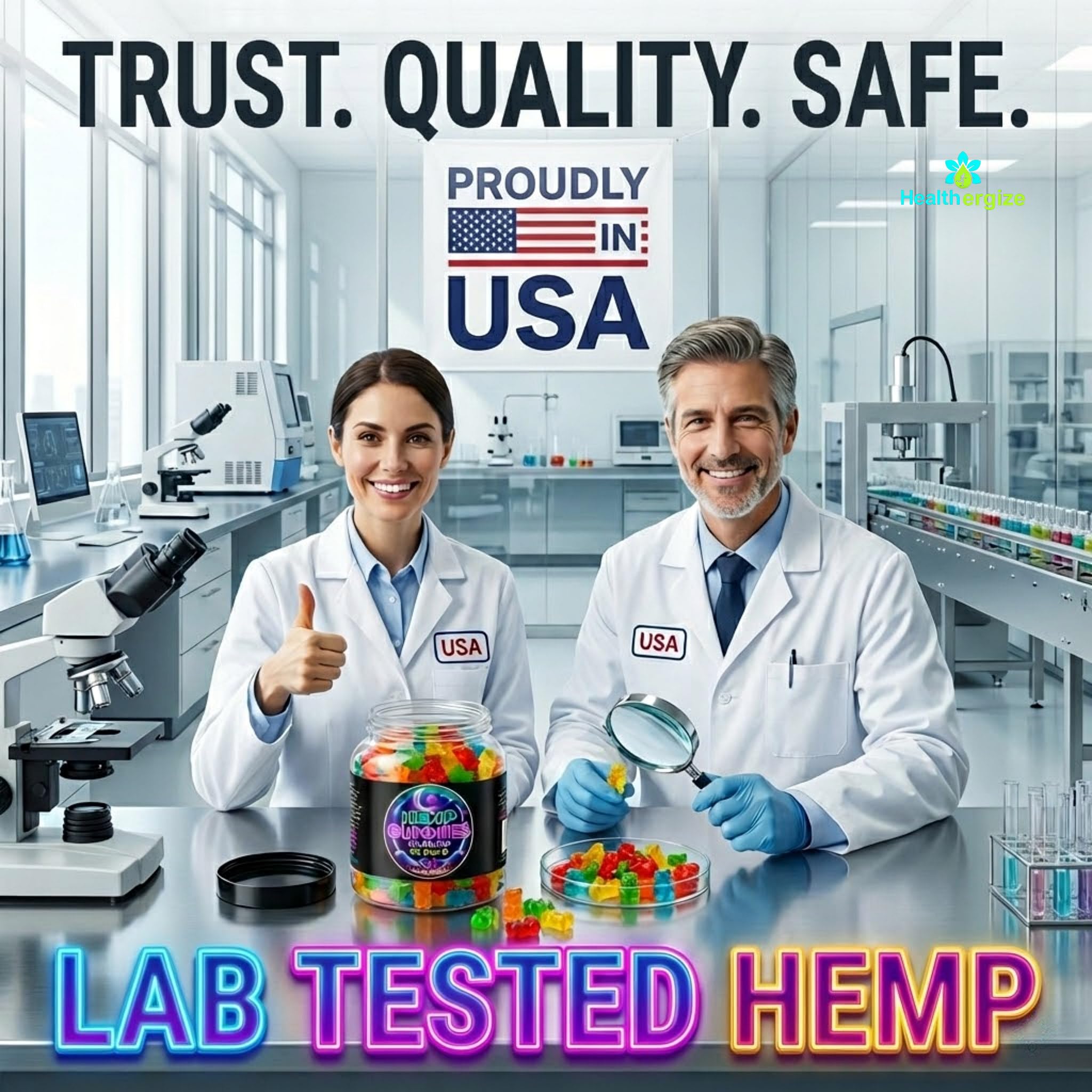 Healthergize mezcla de colores frutales que sugiere variedad de sabores