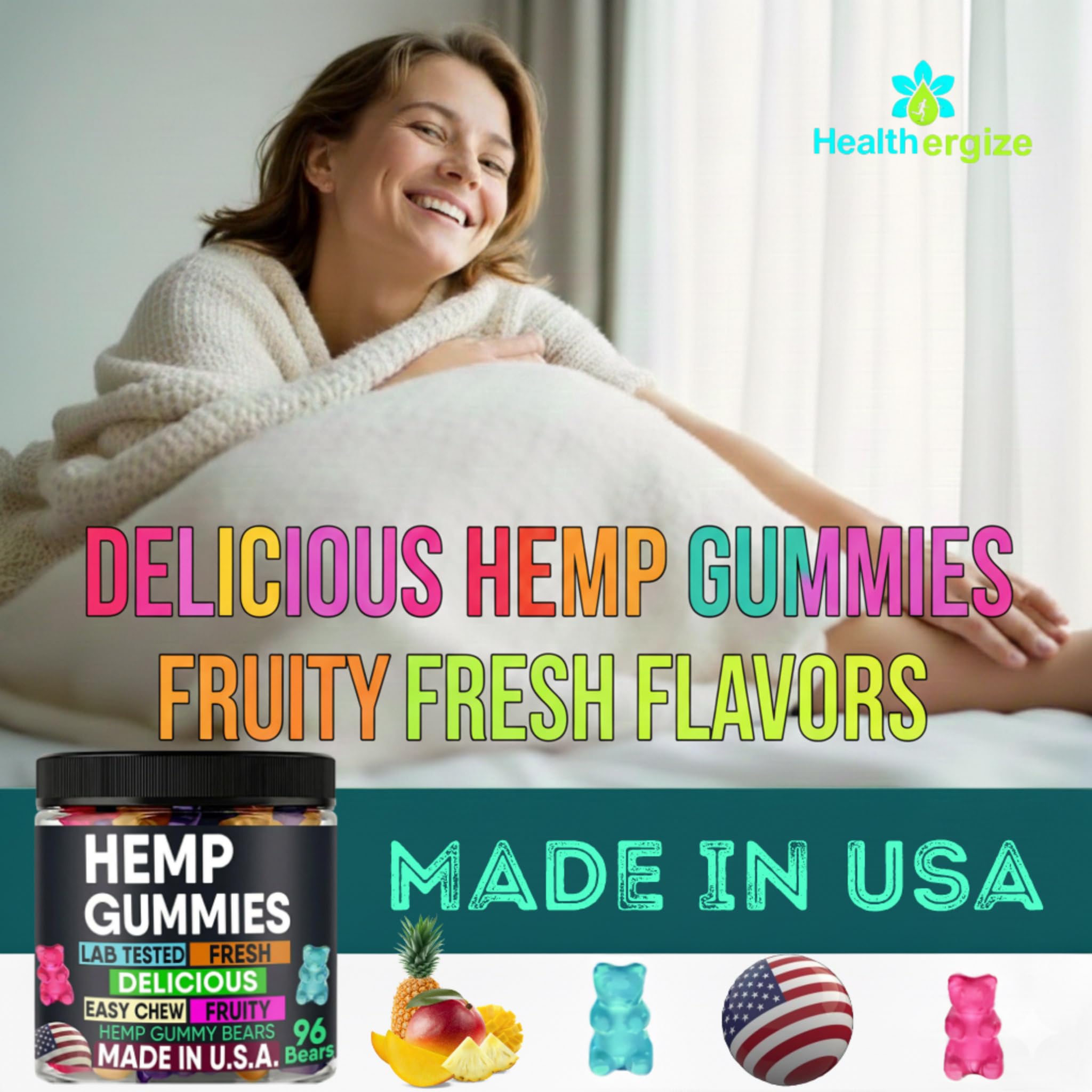 Healthergize surtido de sabores frutales sin regusto amargo para variedad diaria
