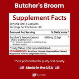 Healthfare raíz de butcher's broom textura, extracto concentrado visible