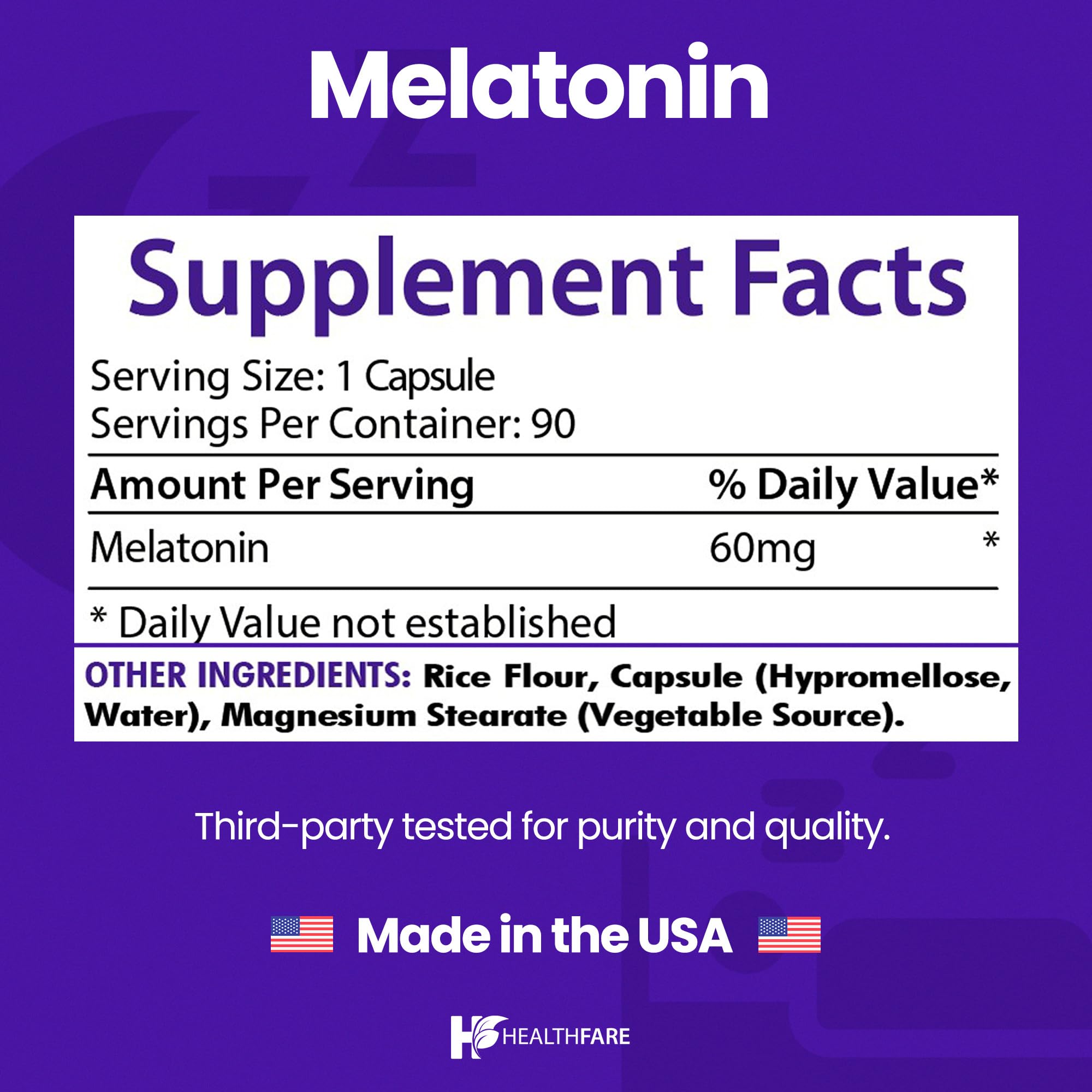Healthfare polvo de melatonina dentro de cápsula mostrando pureza