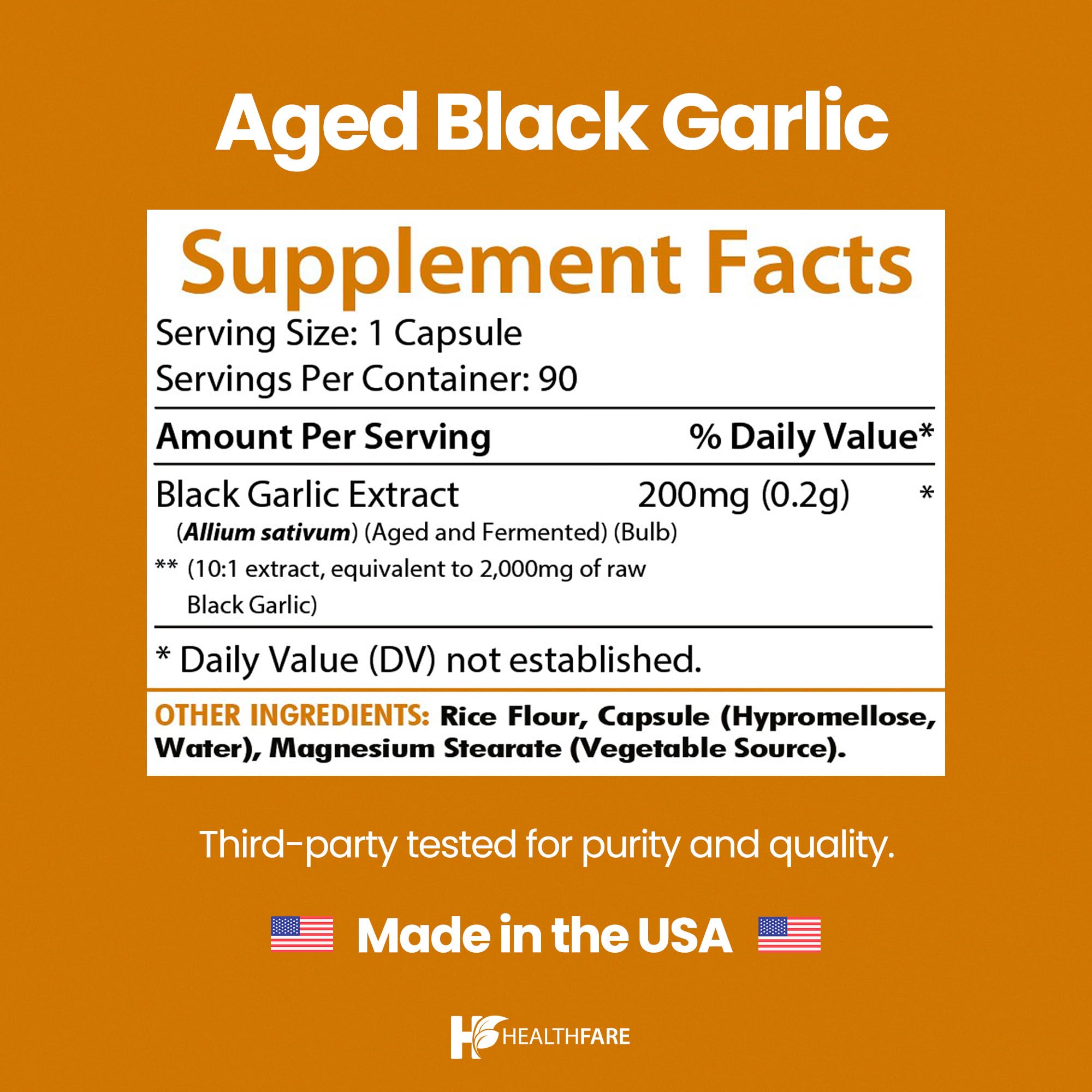 Healthfare polvo de extracto de ajo negro enfatizando pureza