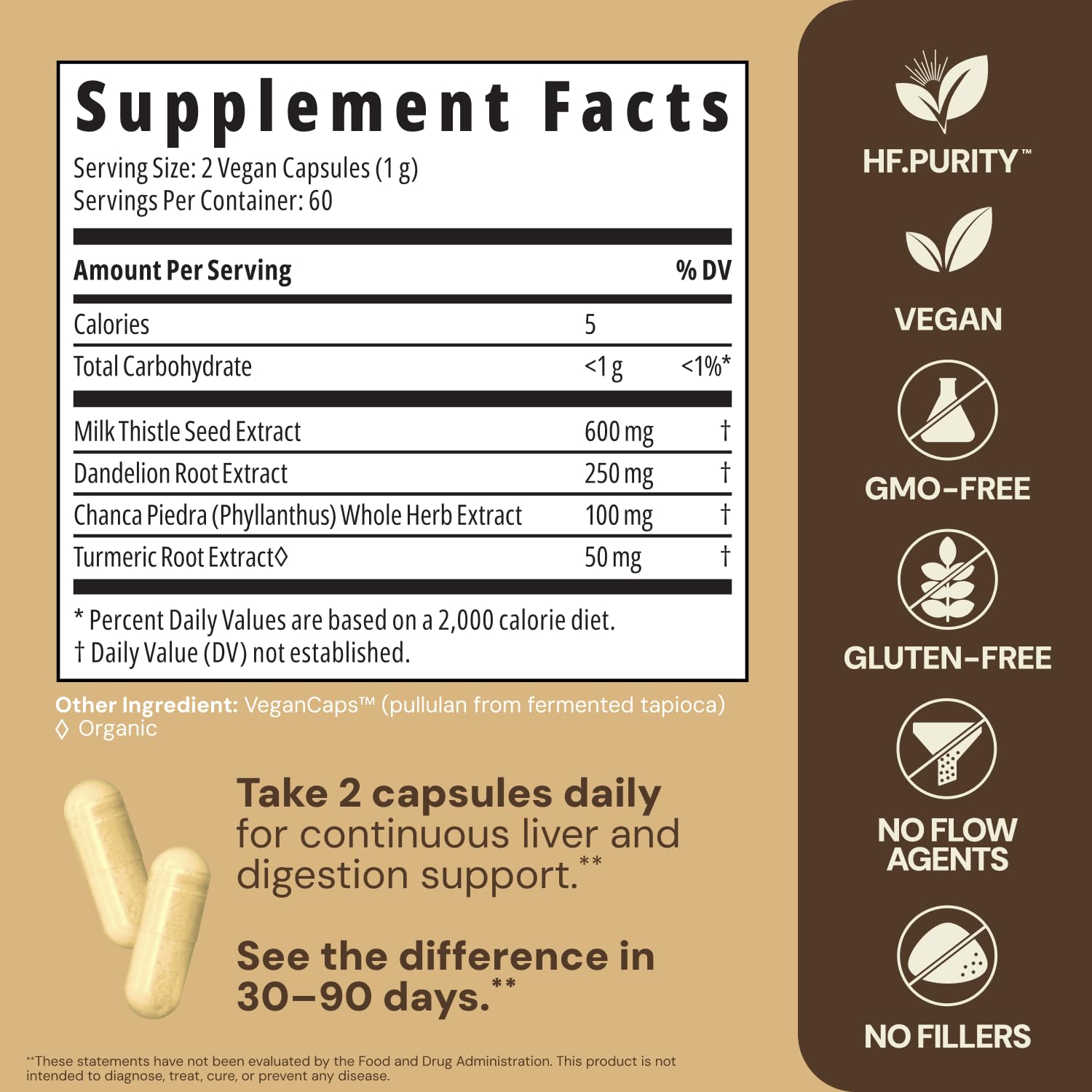 HealthForce SuperFoods cápsulas en mano para comparar tamaño y cantidad