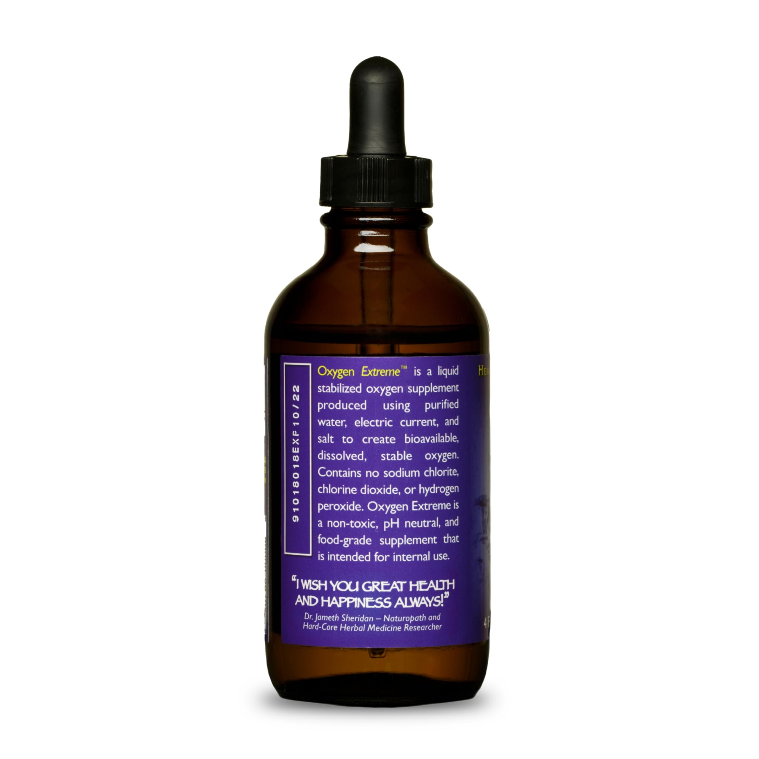 HealthForce SuperFoods gotas en close-up destacando textura transparente y limpieza