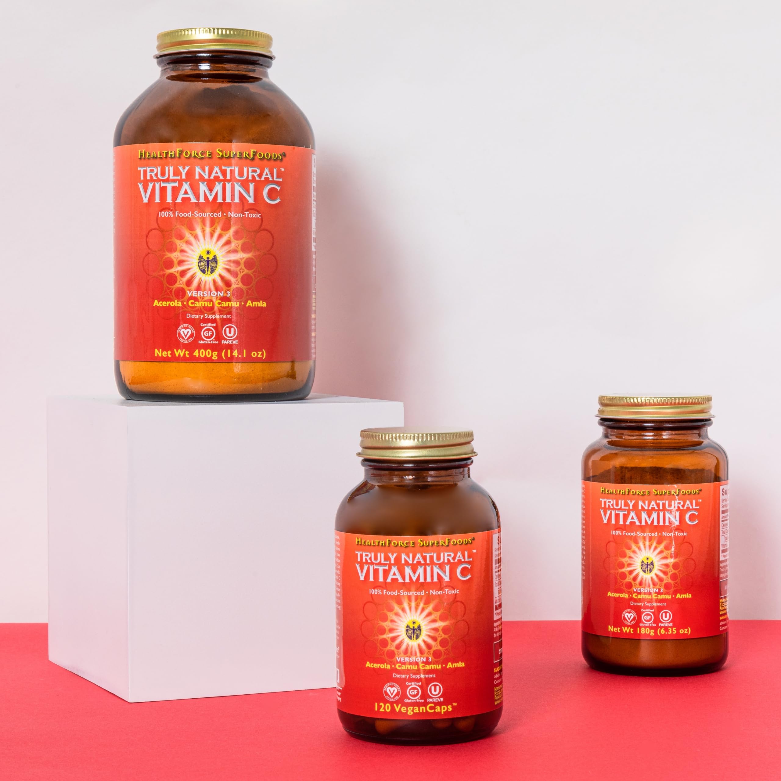 HEALTHFORCE SUPERFOODS comparación de porción con cuchara para control de dosis