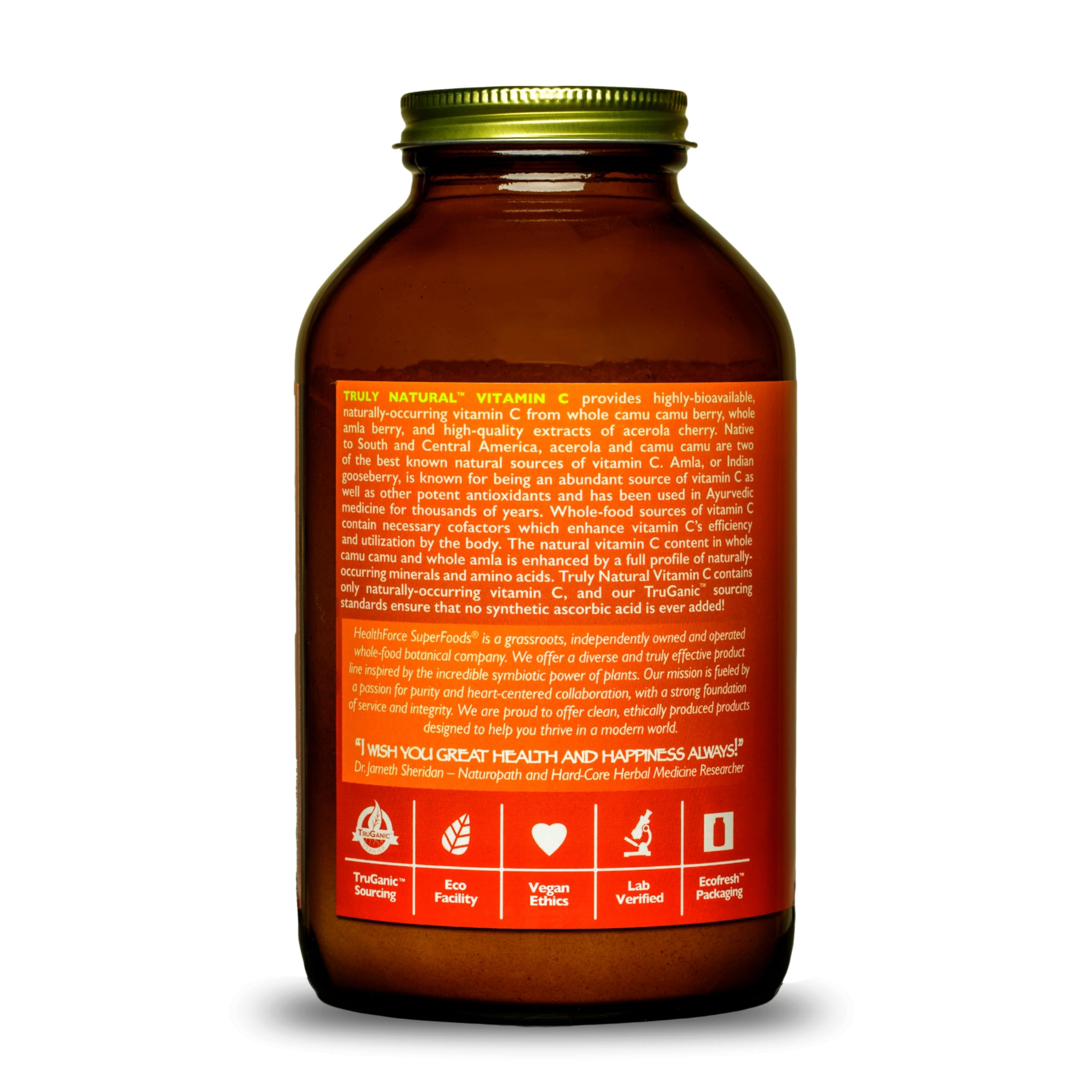 HEALTHFORCE SUPERFOODS detalle de la textura del polvo, mezcla fácil y soluble