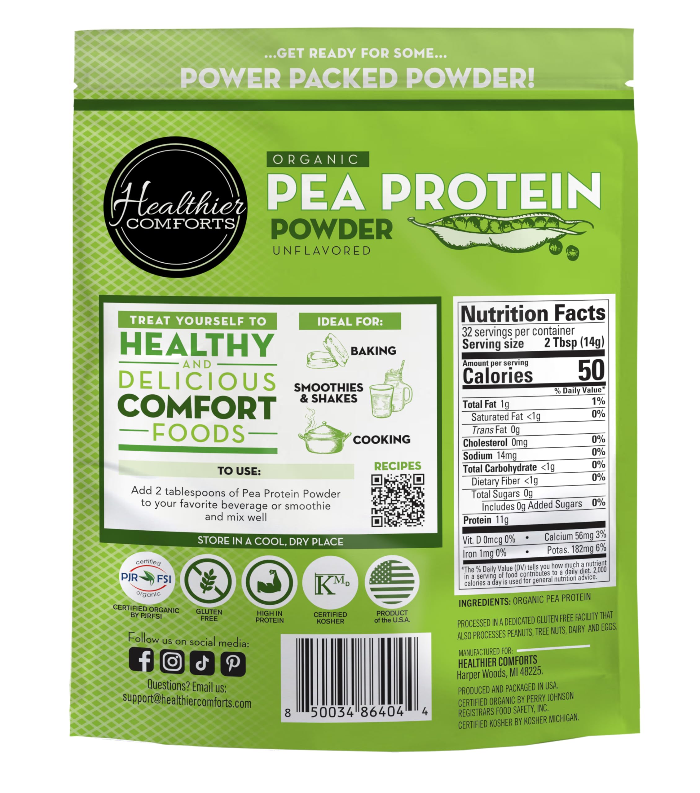 Healthier Comforts textura del polvo suave para mezclas fáciles