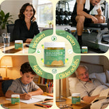 Detalle de la etiqueta nutricional HealthNovaTech mostrando dosificación y ingredientes