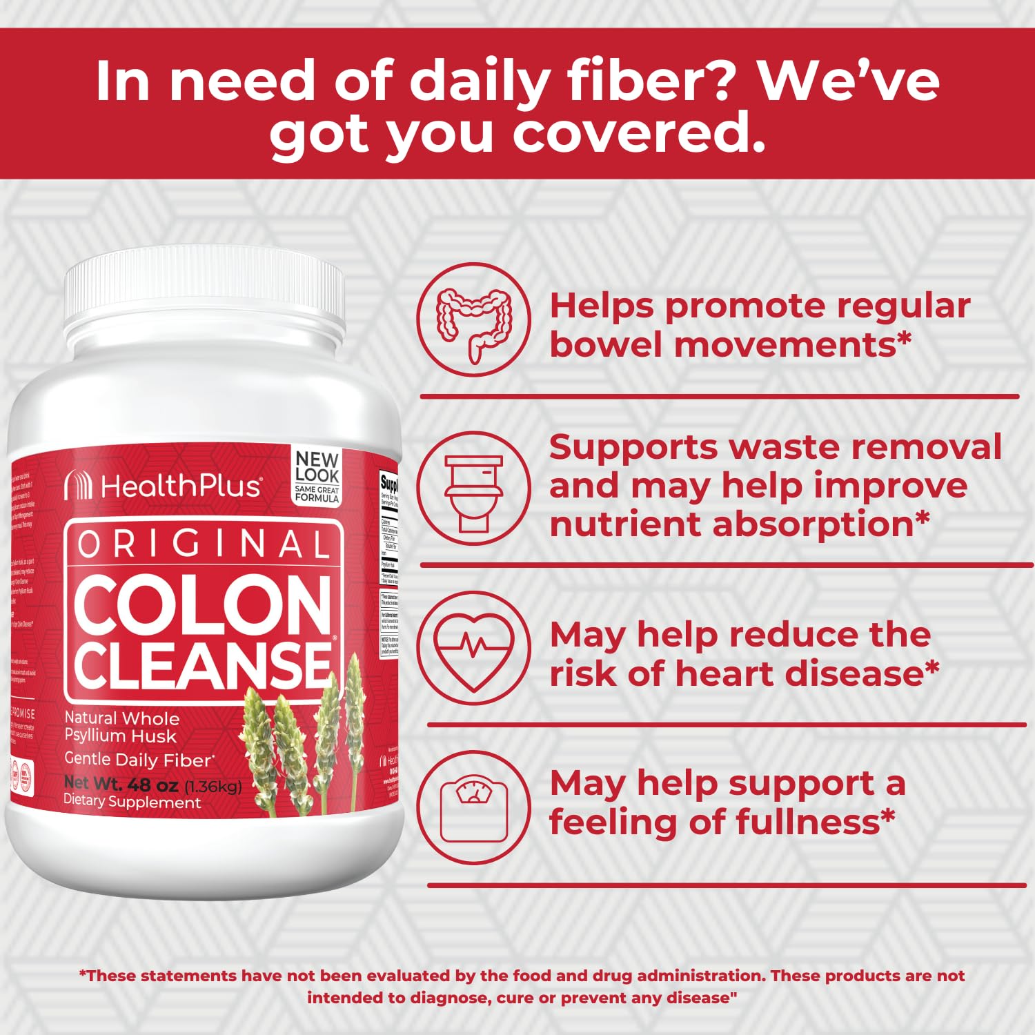 Health Plus etiqueta nutricional legible con información de fibra