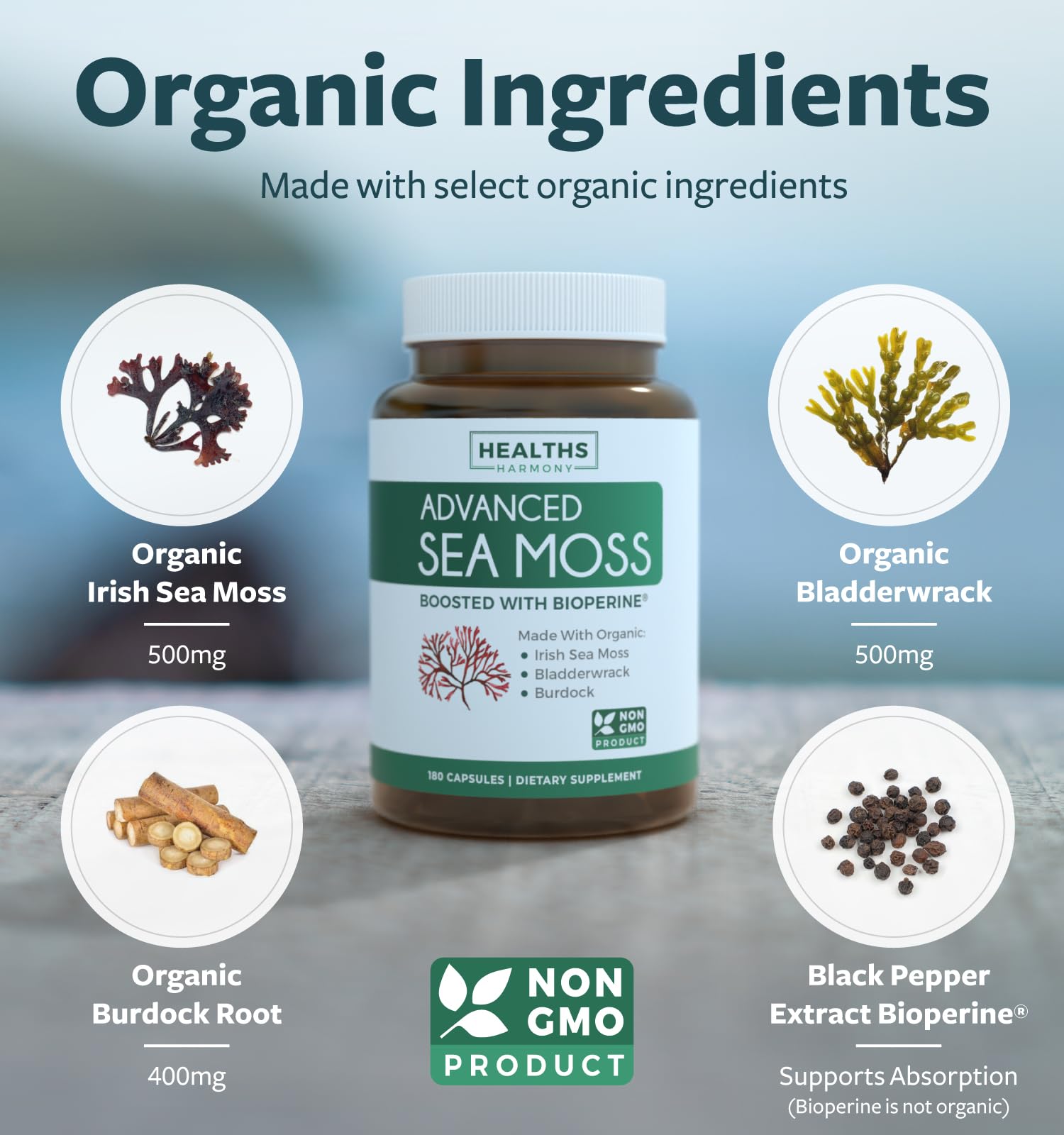 Healths Harmony cápsulas alineadas para una dosificación cómoda y portátil