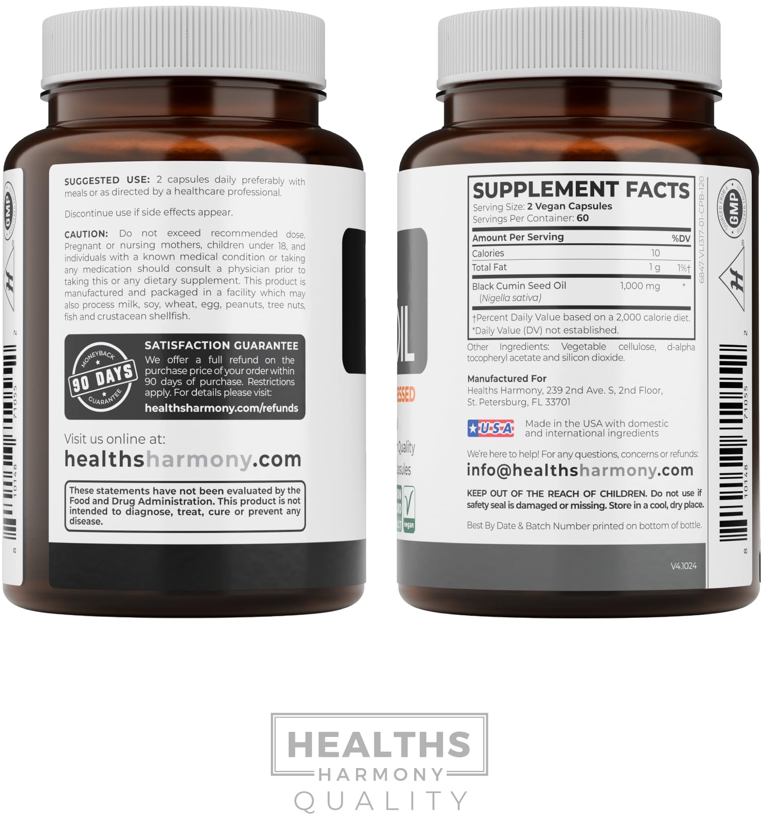 Healths Harmony cápsula junto a monedas para mostrar escala real