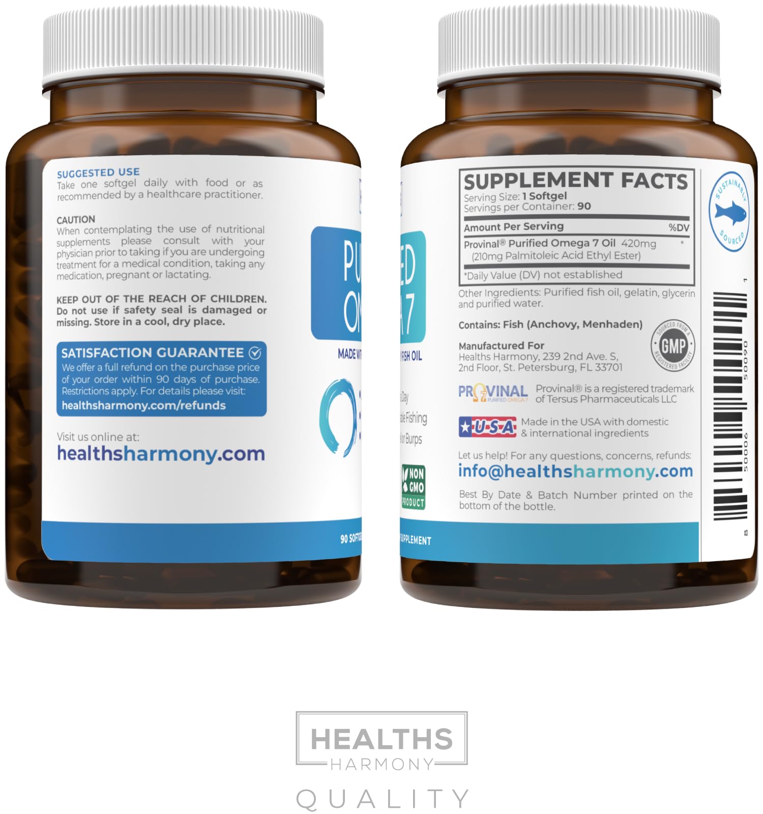 Healths Harmony caja abierta con frasco y blíster, tres meses de suministro