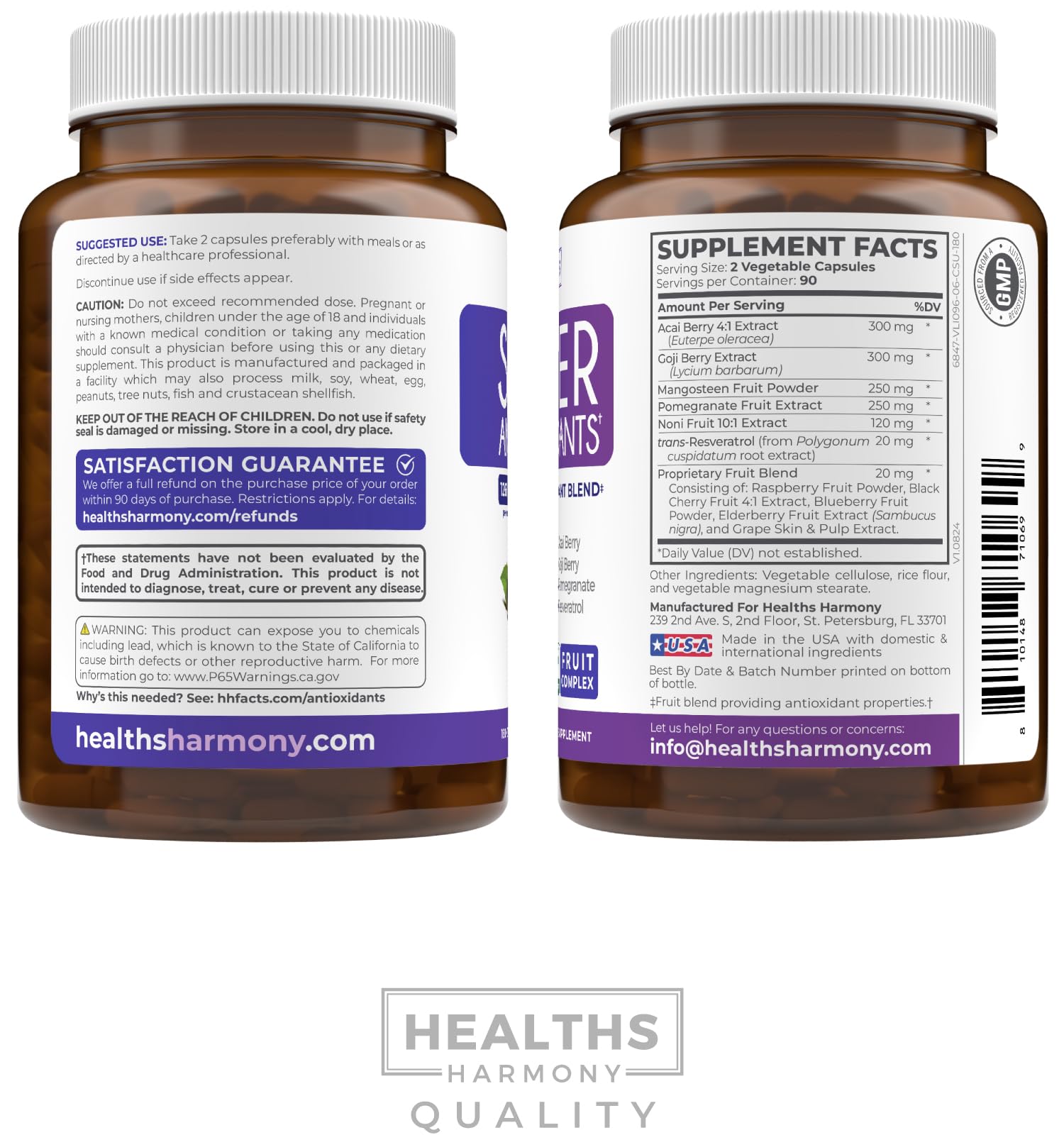 Healths Harmony estilo de vida saludable mostrando suplemento integrado