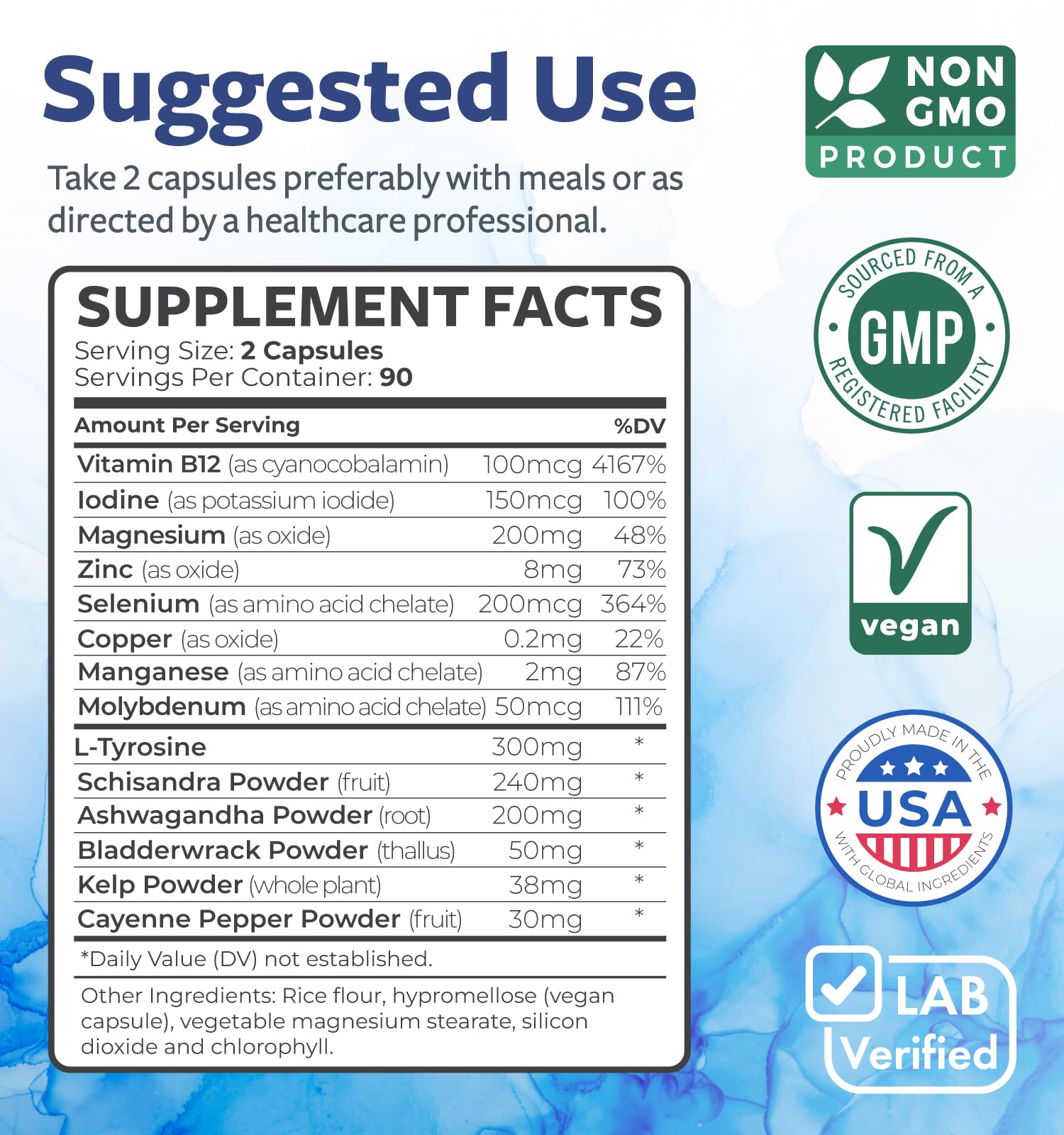 Healths Harmony etiqueta nutricional legible con información de ingredientes