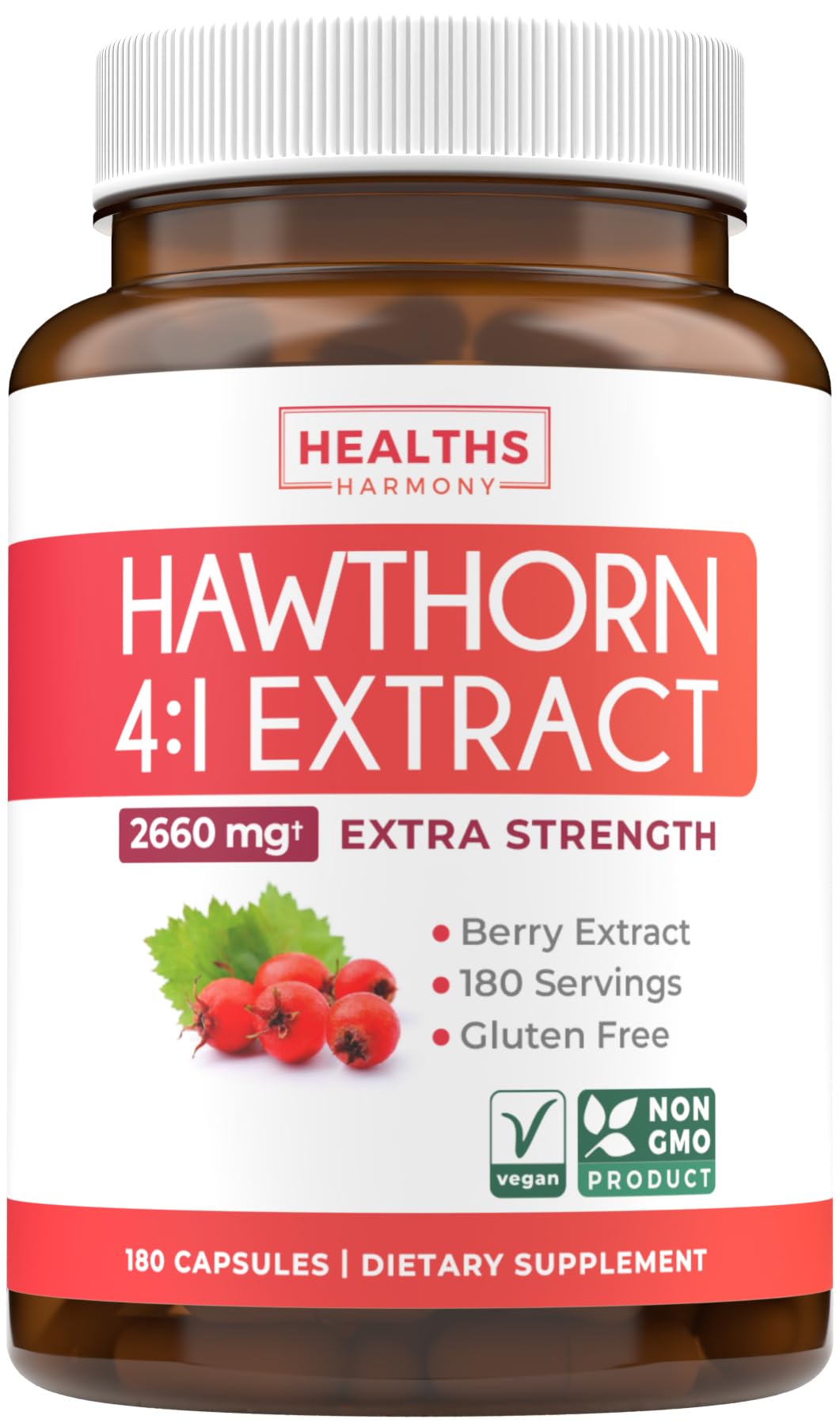 Healths Harmony frasco delantero mostrando 180 cápsulas y duración seis meses