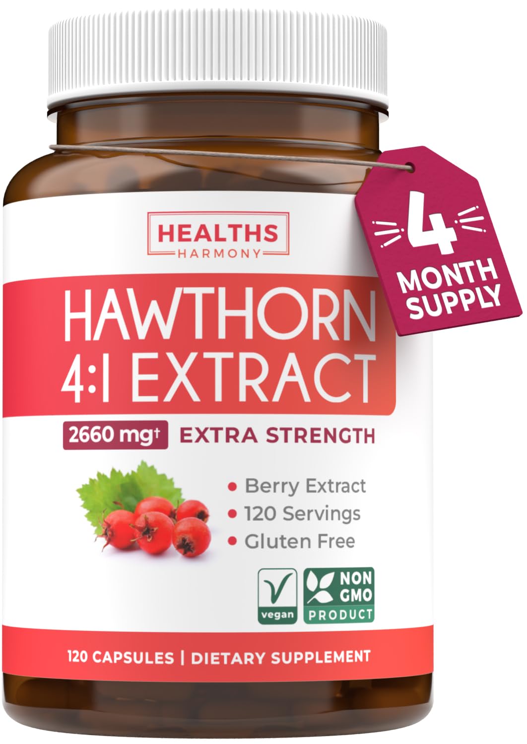 Healths Harmony empaque frontal mostrando frasco y etiquetado claro