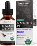 Healths Harmony frasco frontal mostrando aceite de comino negro y pureza