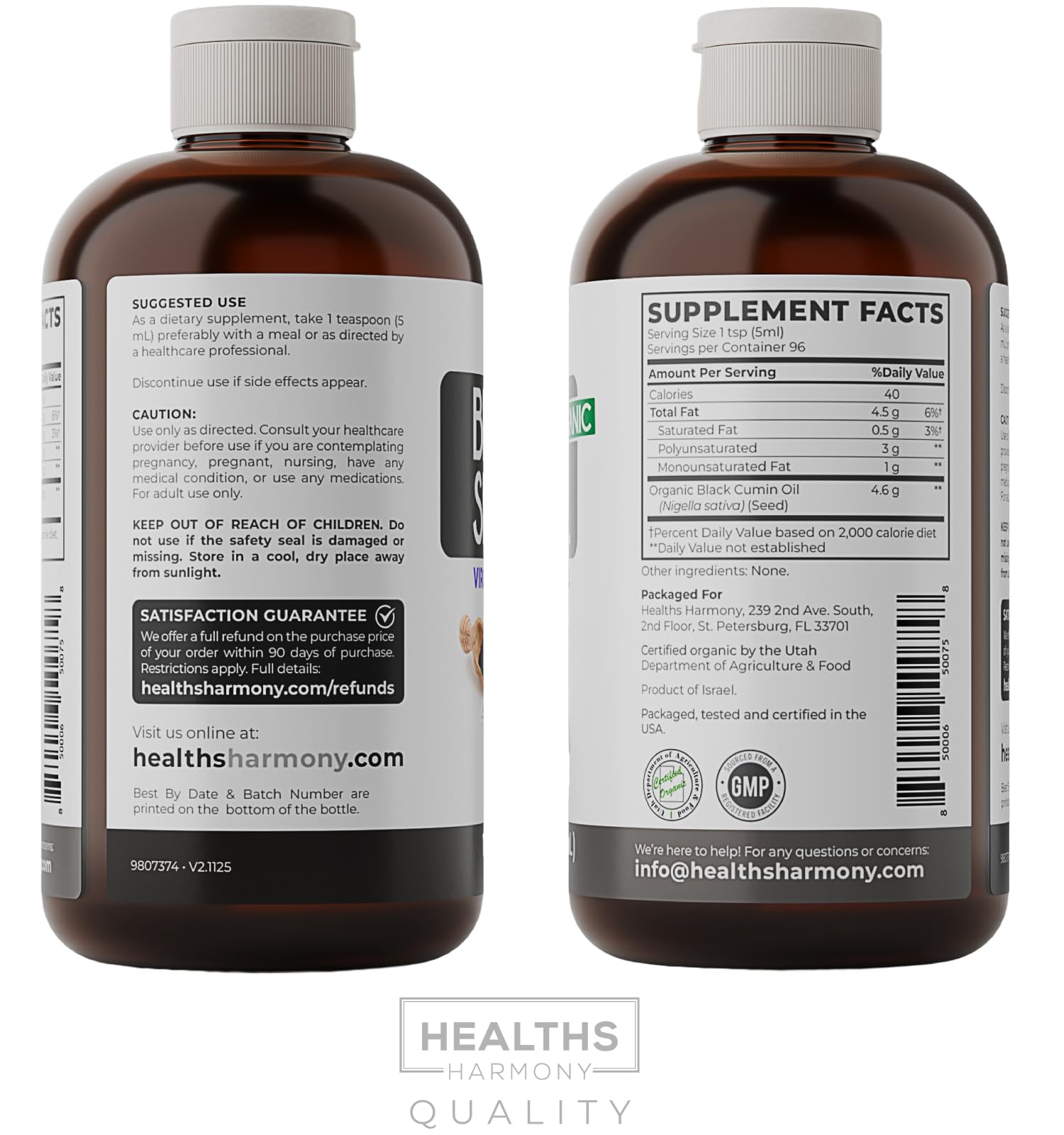 Healths Harmony semillas en campo origen que indican procedencia