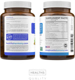 Healths Harmony packaging lateral mostrando sello no GMO y cGMP