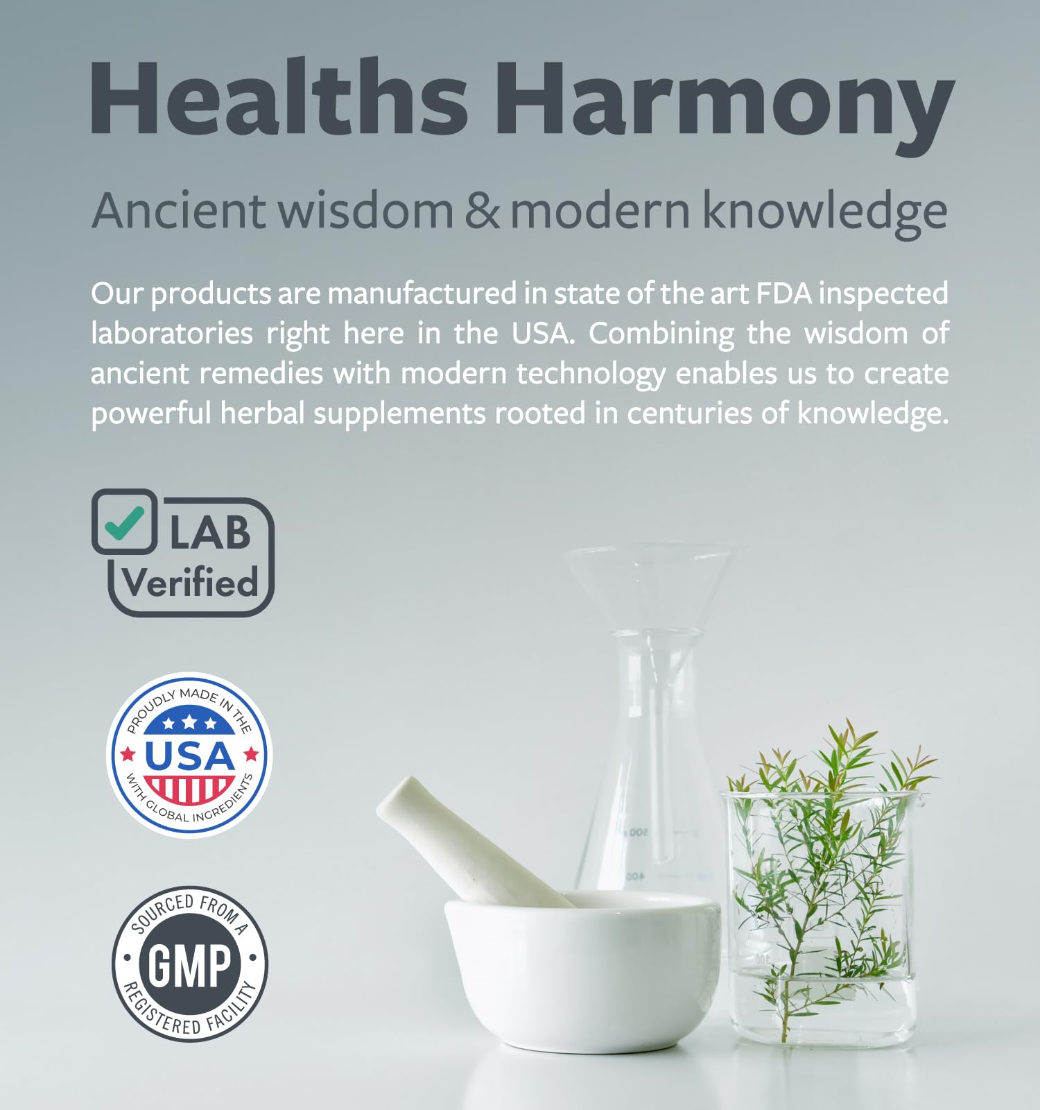 Healths Harmony comparación de tamaño del frasco para referencia