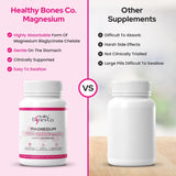 Healthy Bones Co. caja abierta con 60 cápsulas para un mes de uso