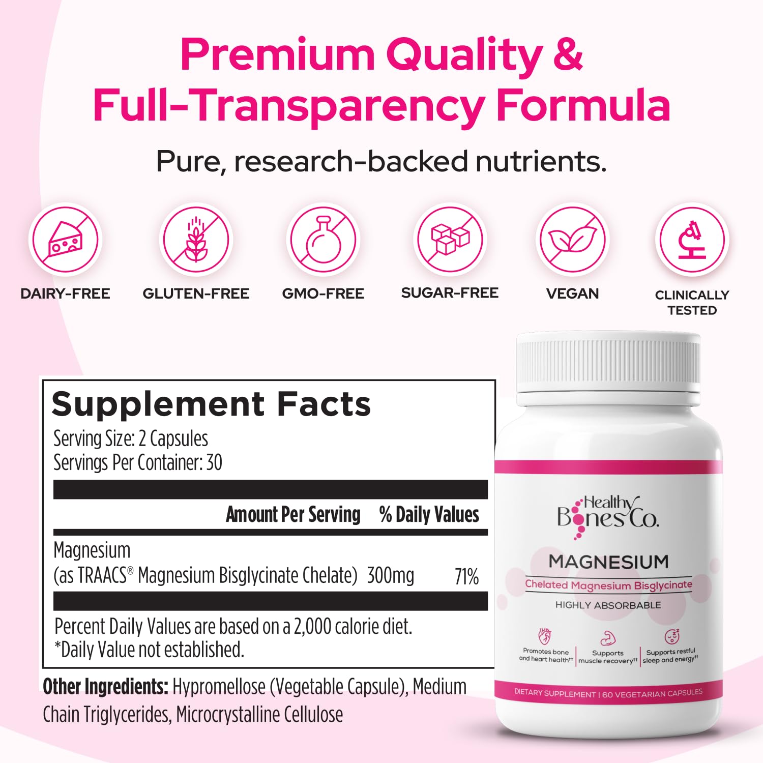 Healthy Bones Co. cápsulas en mano para dosificación sencilla y portátil