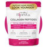 Healthy Bones Co. envase frontal mostrando fórmula de cuatro péptidos y beneficios