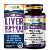 Healthy by Nature LiVitalize frasco delantero y etiqueta clara, disfruta confianza