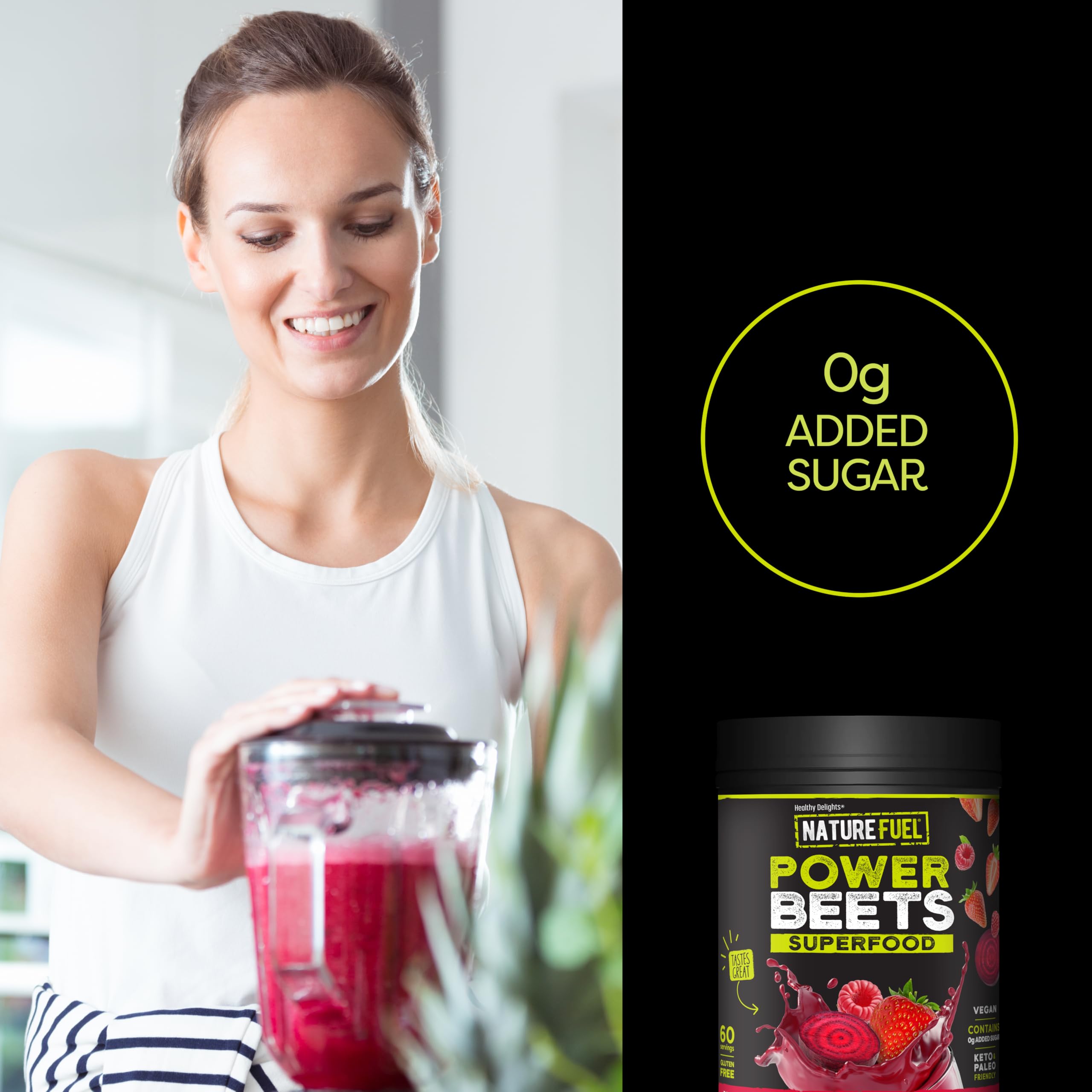 Healthy Delights etiqueta con información nutricional y lista de ingredientes