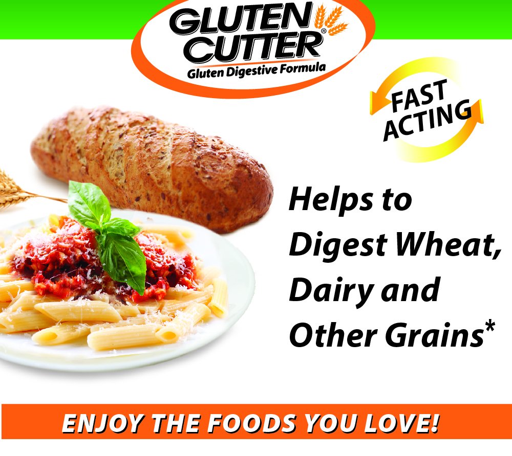 Capsula de Gluten Cutter en primer plano mostrando textura y recubrimiento