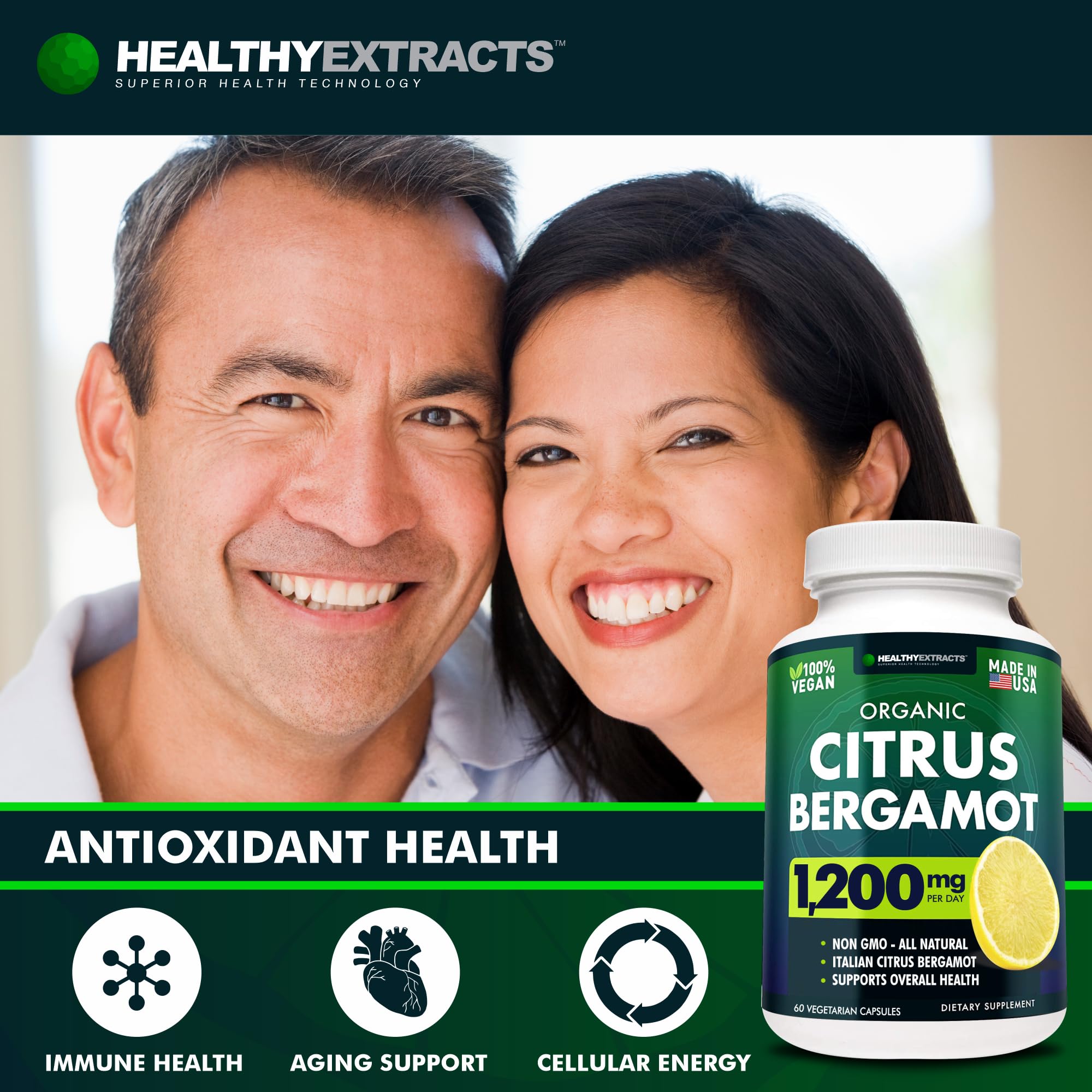 Healthy Extracts etiqueta con información de 150:1 y 70% polifenoles visible