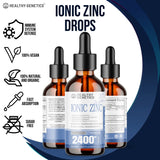 Healthy Genetics gota de zinc en dedo, textura clara y aplicación dosificable