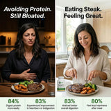 Healthy Gut cápsula en mano para ver la escala y tamaño real