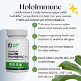 Healthy Gut espolvoreando HoloImmune sobre yogur para conveniencia diaria