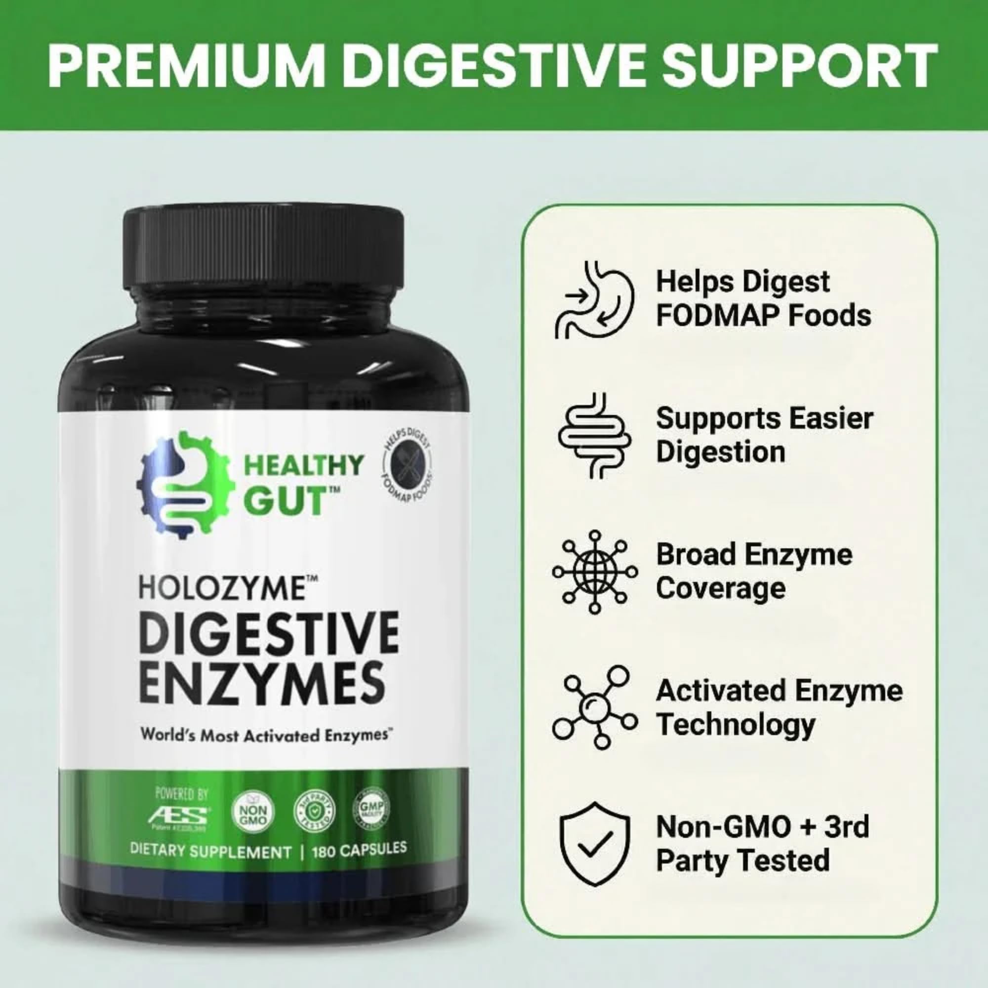 Healthy Gut tabletas en primer plano mostrando textura y solubilidad