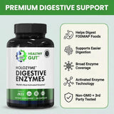 Healthy Gut tabletas en primer plano mostrando textura y solubilidad