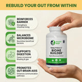 Healthy Gut lateral del envase con información de ingredientes y pureza