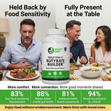 Healthy Gut etiqueta nutricional visible con ingredientes y pureza clara