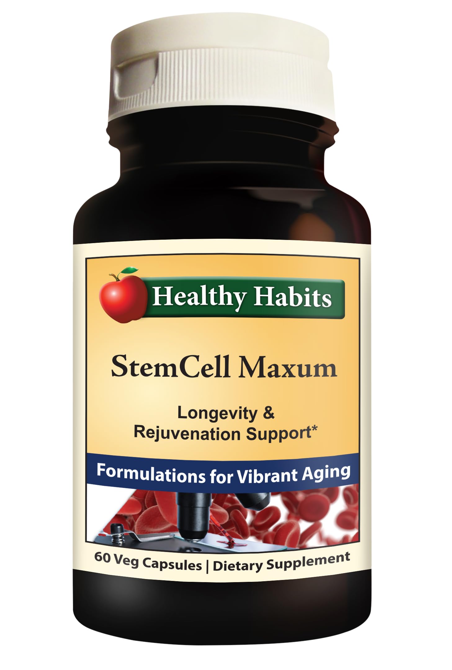 Healthy Habits StemCell Maxum frente del empaque mostrando diseño y beneficios