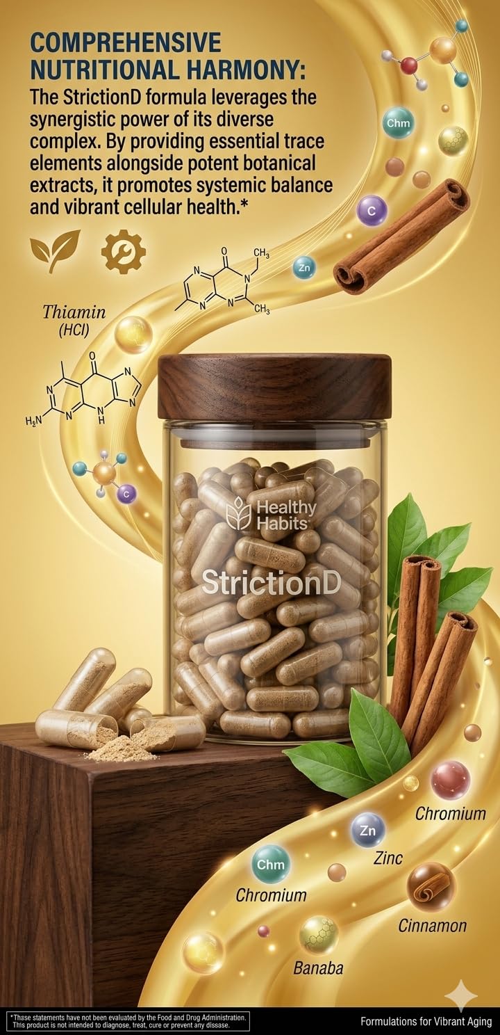 Healthy Habits etiqueta con lista de ingredientes y beneficios claros