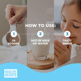 Healthy Heights etiqueta nutricional visible con información de ingredientes